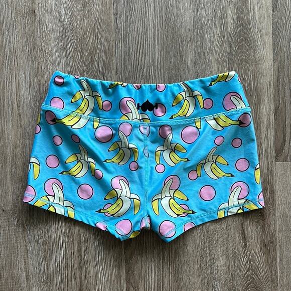 WOD Bottom Banana Polka Dot Printed Shorts Size Large Athletic Workout - Picture 4 of 4